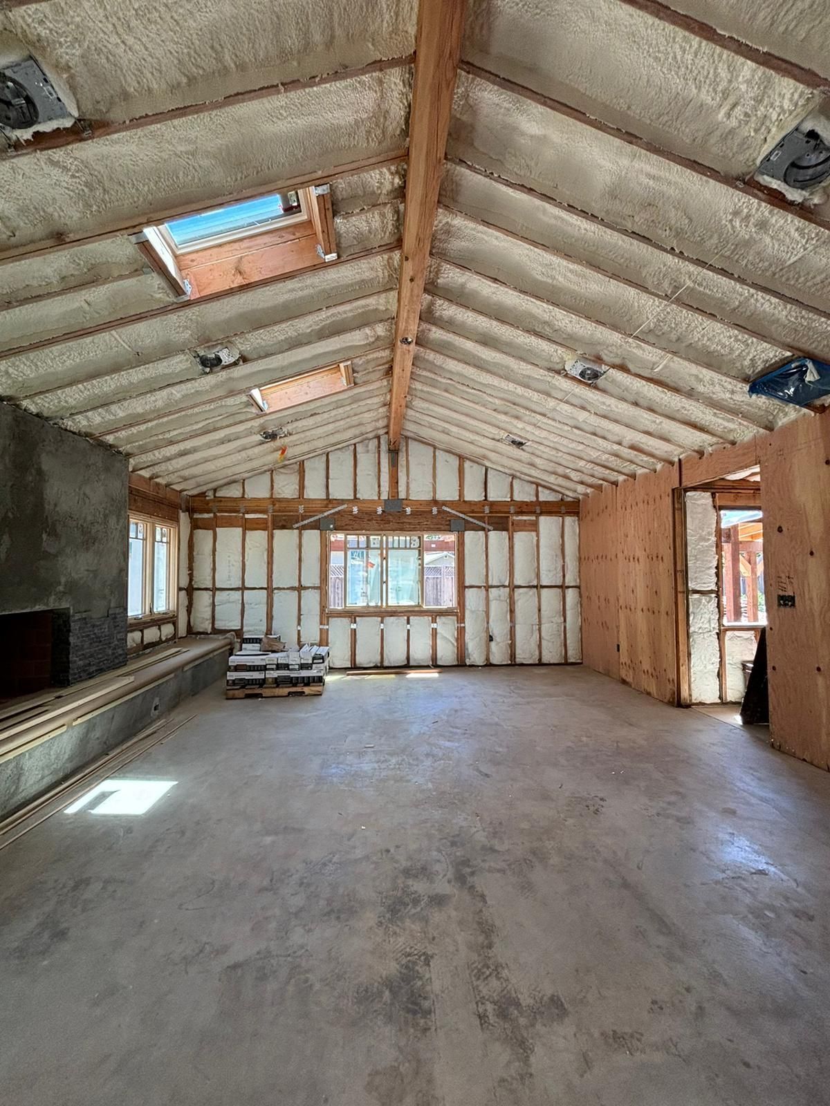 Large room prepared for insulation in the Tarzana area